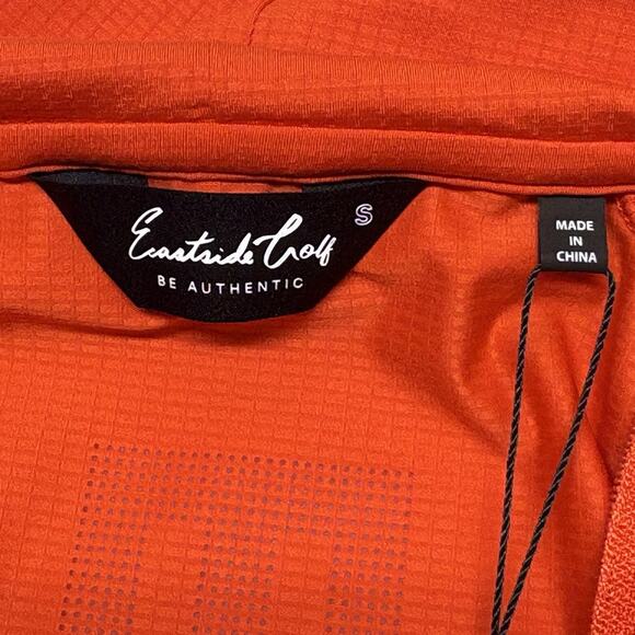 Eastside Golf UV Lightweight 1/4 Zip Hoodie Tangerine Orange Mens Size S NWT - Picture 6 of 15